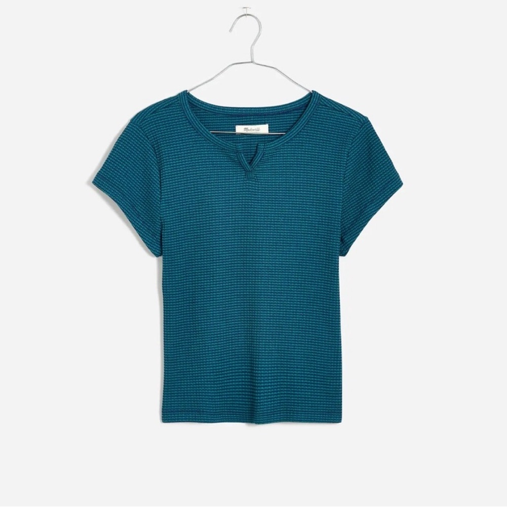 NWT Madewell Ribbed Split-Neck Tee